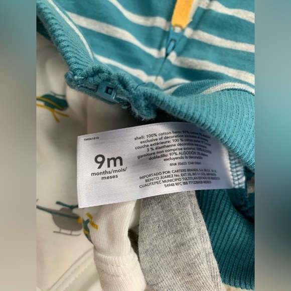 Carter’s 9 Months NWT 3-Piece Helicopter Hooded Vest Set - Picture 4 of 5